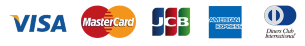 VISA / MasterCard / JCB / American Express / Diners Club International